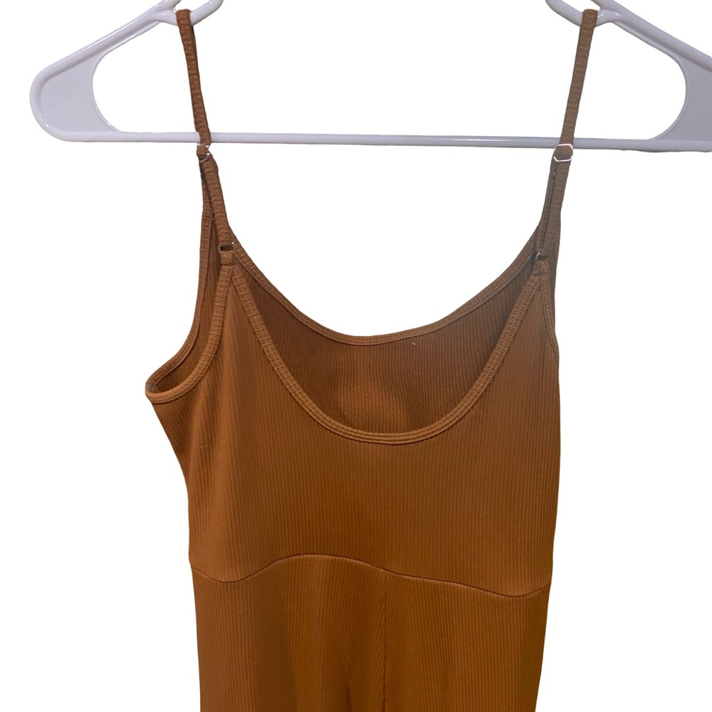 Women's spaghetti straps Brown Jumpsuit - Picture 2 of 5